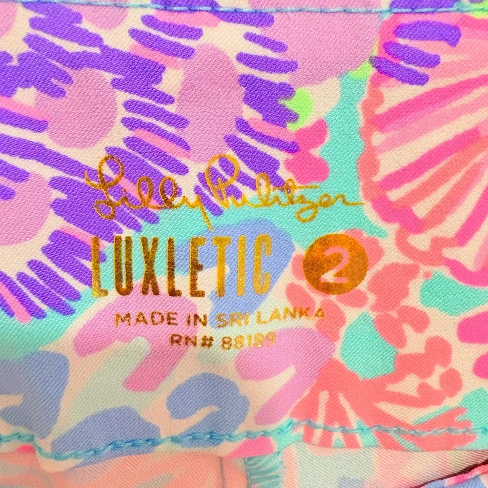 Lilly Pulitzer Pink and Blue Floral Athletic Shorts - Picture 4 of 4